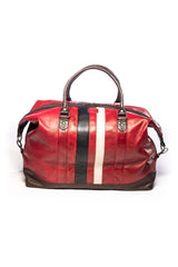 Sac de voyage en cuir 24H Le Mans Bag WE 72h rouge