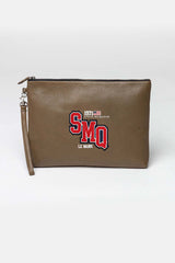 Pochette en cuir Steve McQueen Abratte kaki clair Homme