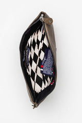 Pochette en cuir Steve McQueen Abratte kaki clair Homme