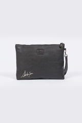 Pochette en cuir Steve McQueen Abratte marron foncé Homme