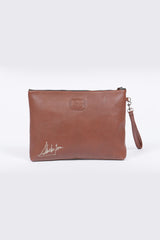 Steve McQueen Abratte brown tortoise leather pouch for men