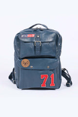 Steve McQueen Aurac leather backpack royal blue Men