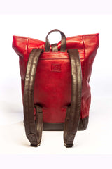 Sac à dos en cuir 24H Le Mans Backpack rouge Homme