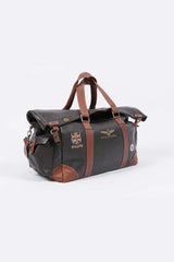 Sac de voyage en cuir Royal Air Force Bader 72H marron foncé Homme