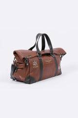 Sac de voyage en cuir Royal Air Force Bader 72H marron tortoise Homme