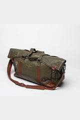 Sac de voyage en cuir Royal Air Force Bader 72H kaki foncé Homme