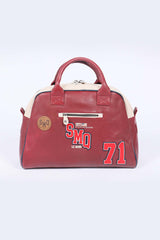 Sac de voyage en cuir Steve McQueen Belgetti rouge foncé