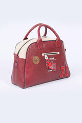 Sac de voyage en cuir Steve McQueen Belgetti rouge foncé