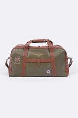 Men's Royal Air Force Bristol 48h leather travel bag dark khaki