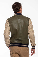 Blouson en cuir Steve McQueen Cooler King kaki clair Homme