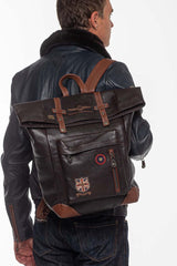 Men's Dark Brown Royal Air Force Cheshire Leather Backpack