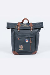 Navy Blue Royal Air Force Cheshire Leather Backpack for Men