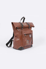 Men's Royal Air Force Cheshire brown tortoise leather backpack