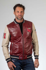 Leather jacket Steve McQueen Cooler King dark red Man