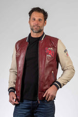 Leather jacket Steve McQueen Cooler King dark red Man