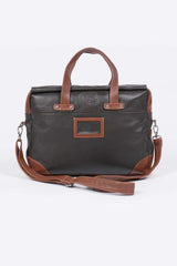 Men's Royal Air Force Crooks dark brown leather satchel