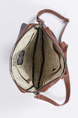 Men's Royal Air Force Crooks dark brown leather satchel