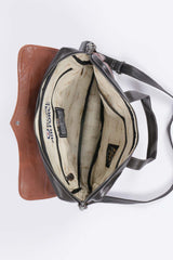 Men's Royal Air Force Crooks brown tortoise leather satchel