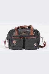 Royal Air Force Dalh dark brown leather travel bag for men