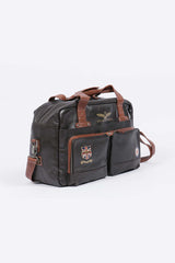 Royal Air Force Dalh dark brown leather travel bag for men