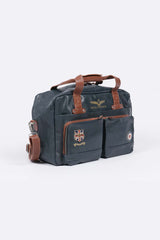Royal Air Force Dalh navy blue leather travel bag for men