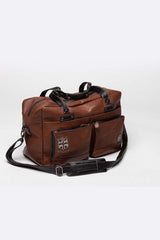 Royal Air Force Dalh leather travel bag brown tortoise Man