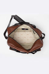 Royal Air Force Dalh leather travel bag brown tortoise Man