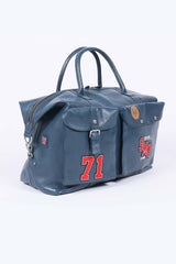 Sac de voyage en cuir Steve McQueen Delaney 72h bleu royal