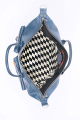 Sac de voyage en cuir Steve McQueen Delaney 72h bleu royal