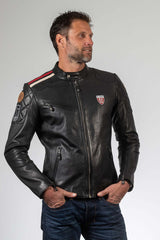 Blouson en cuir 24H Le Mans 1923 Duff noir Homme