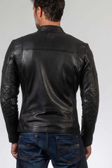 Blouson en cuir 24H Le Mans 1923 Duff noir Homme