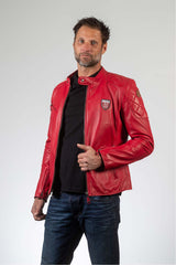 Leather jacket 24H Le Mans 1923 Duff racing red Man