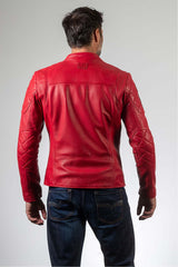 Blouson en cuir 24H Le Mans 1923 Duff rouge racing Homme