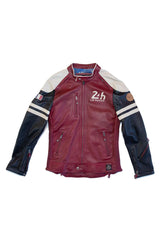 Blouson en cuir 24h Le Mans Falcon rouge foncé Homme