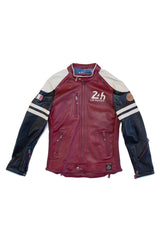 Leather jacket 24h Le Mans Falcon dark red Man