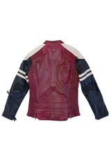 Blouson en cuir 24h Le Mans Falcon rouge foncé Homme