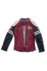 Leather jacket 24h Le Mans Falcon dark red Man