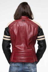 Blouson en cuir 24h Le Mans Falcon rouge foncé Homme