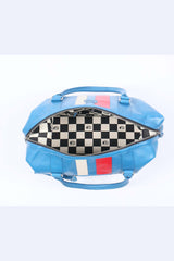 24H Le Mans 1923 Gaston 48h ocean blue leather travel bag