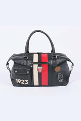 24H Le Mans 1923 Gaston 48h black leather travel bag