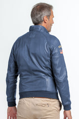Leather jacket Steve McQueen Harry royal blue Men
