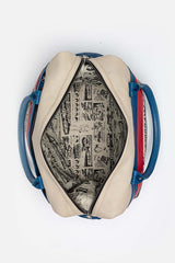 Michel Vaillant Henri 72H leather travel bag in Vaillant blue