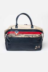 Men's Michel Vaillant Henri 72H leather travel bag royal blue