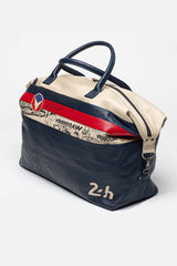 Men's Michel Vaillant Henri 72H leather travel bag royal blue