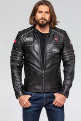 Leather jacket 24H Le Mans Iron black Man