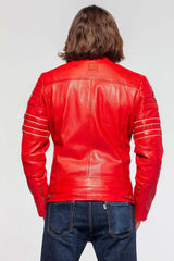 Leather jacket 24H Le Mans Iron red Man