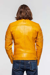 Men's 24H Le Mans Iron yellow leather jacket