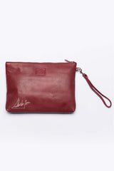 Pochette en cuir Steve McQueen Jim rouge Homme