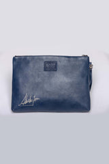 Steve McQueen Jim blue leather clutch for men