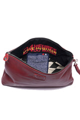 Pochette en cuir Steve McQueen Jim rouge Homme